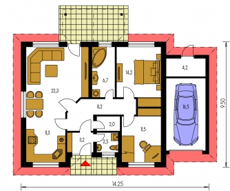 Grundriss des Erdgeschosses - BUNGALOW 12